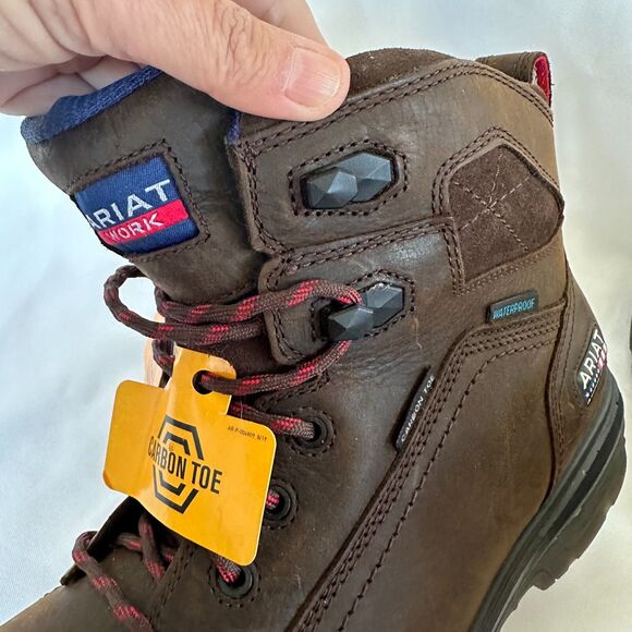 Ariat Men's Turbo 6" USA Assembled H2O Carbon Toe Work Boots 10036739 13D Brown - Picture 14 of 16